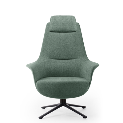 Soft Fabric Supreme Visitor Chair Luxury Office Reclining Chair With Matching Ottoman