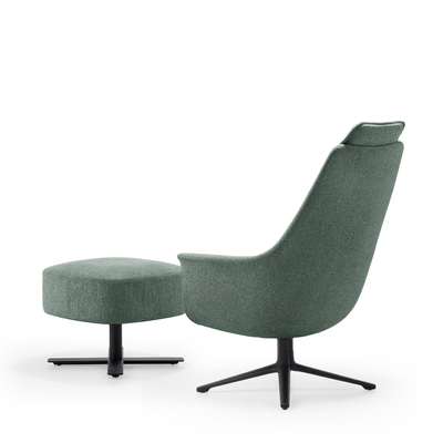 Soft Fabric Supreme Visitor Chair Luxury Office Reclining Chair With Matching Ottoman
