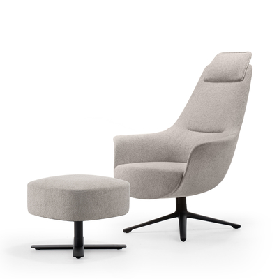 Modern Fabric Comfortable Supreme Seating Office Lounge Chair And Ottoman