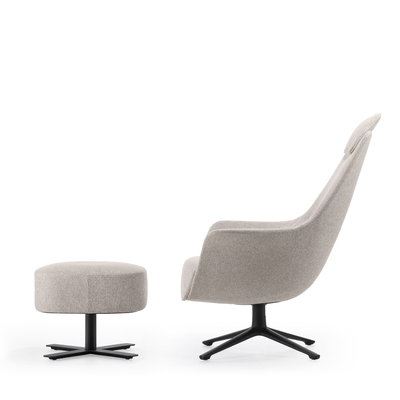 Modern Fabric Comfortable Supreme Seating Office Lounge Chair And Ottoman
