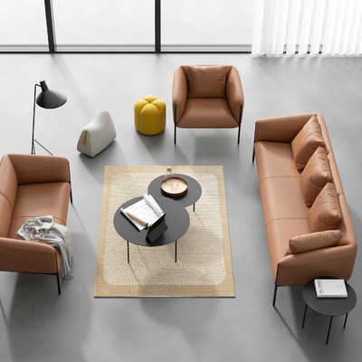 B.one PU Leather Office Waiting Room Sofa , Custom Size Office Lounge Couch