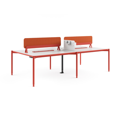 kaufen FLEX 4 Personen doppelseitige Arbeitsstation Rotes Schreibtisch mit Bildschirm Moderne Einfachheit mit integriertem Kabelmanagementpersonal online manufacture