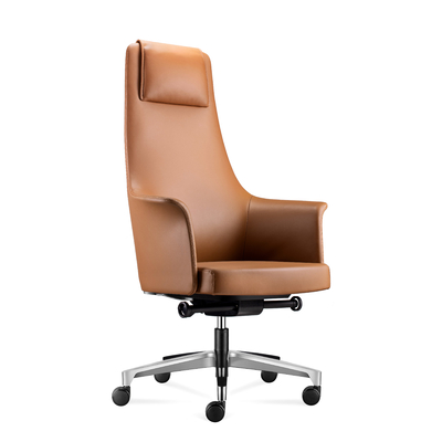 kaufen Moderner High-Back-Leder-Bürostuhl, brauner Leder-Exekutiv-Bürostuhl 360 Grad online manufacture