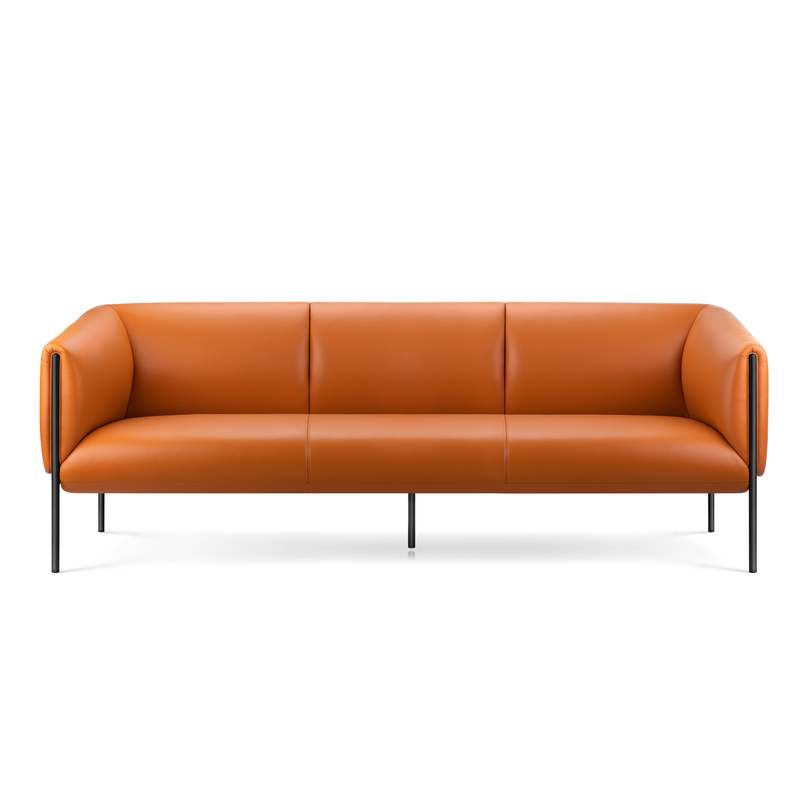 B.one PU Leather Office Waiting Room Sofa , Custom Size Office Lounge Couch