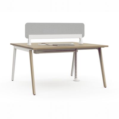 Arbeitsplatz Modular Büro Schreibtisch Doppelton Struktur Verborgenes Kabelmanagement Datenschutzbildschirm Doppelton